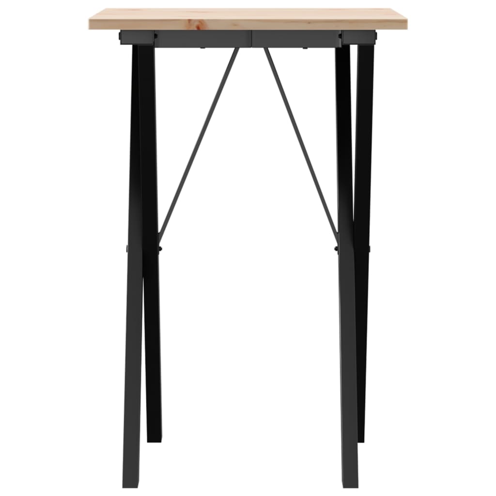 Dining Table X-Frame 50x50x75 cm Solid Wood Pine and Steel