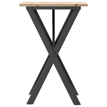 Dining Table X-Frame 50x50x75 cm Solid Wood Pine and Steel