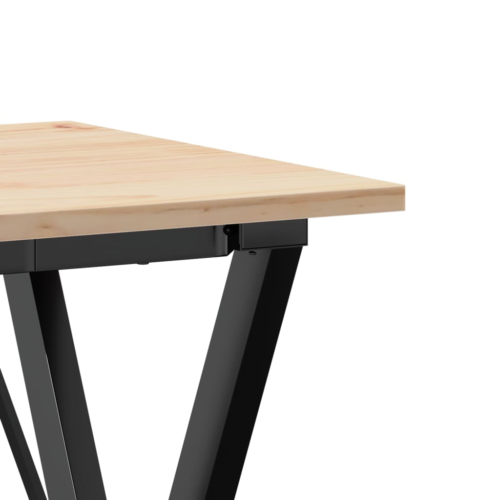 Dining Table X-Frame 50x50x75 cm Solid Wood Pine and Steel