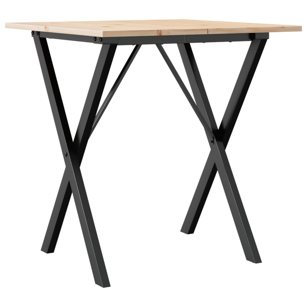 Dining Table X-Frame 60x60x75 cm Solid Wood Pine and Steel