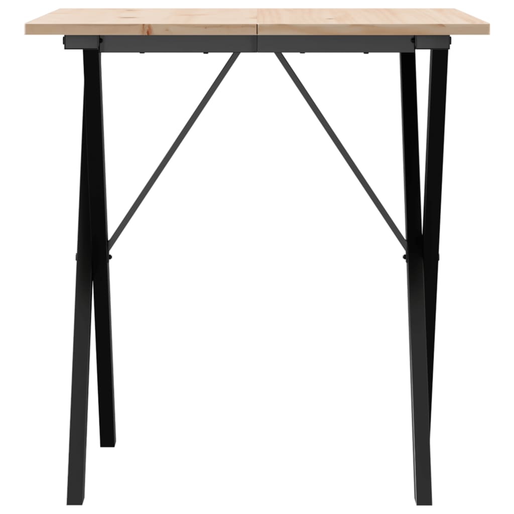 Dining Table X-Frame 60x60x75 cm Solid Wood Pine and Steel