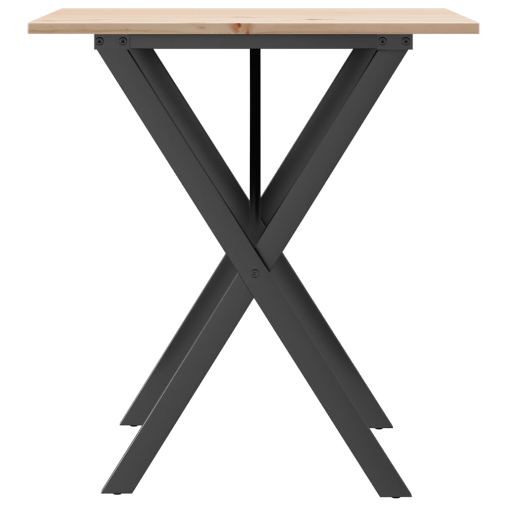 Dining Table X-Frame 60x60x75 cm Solid Wood Pine and Steel