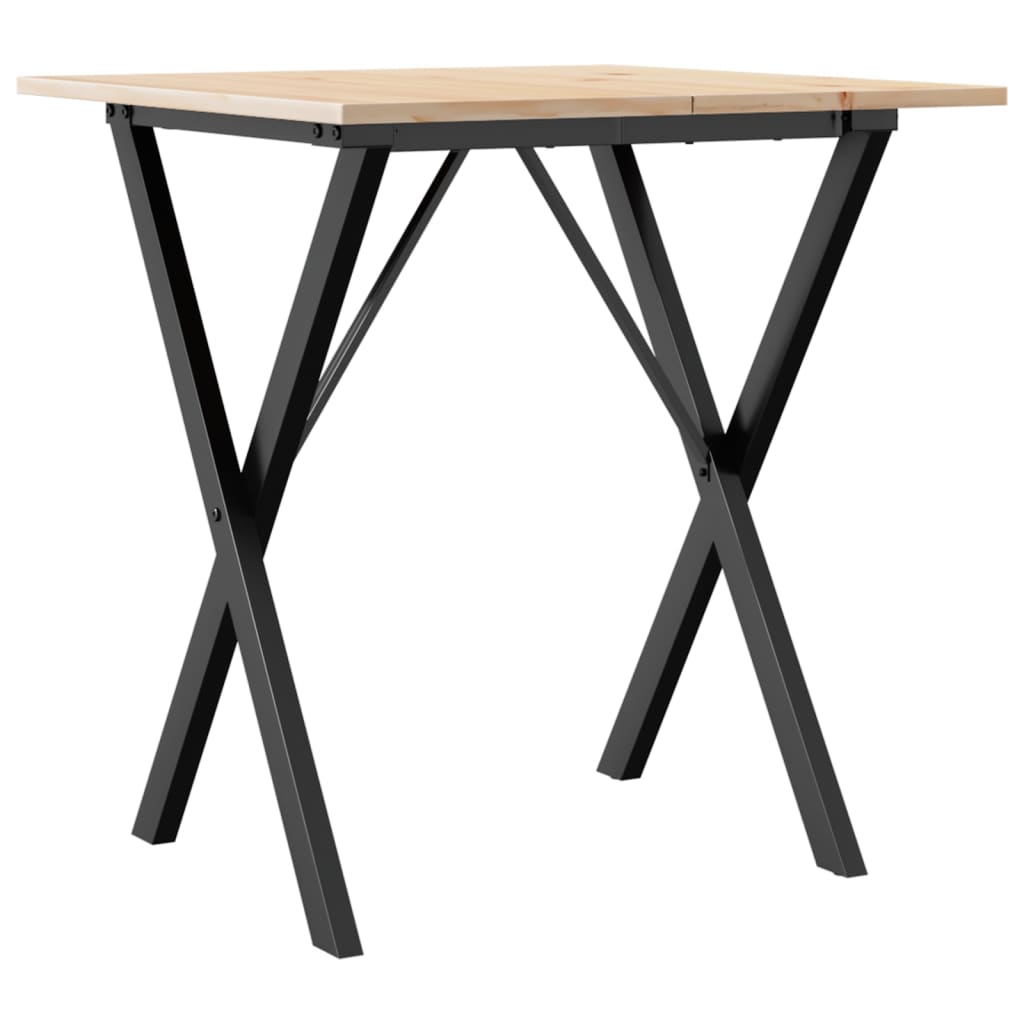 Dining Table X-Frame 60x60x75 cm Solid Wood Pine and Steel