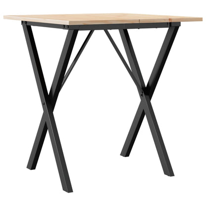 Dining Table X-Frame 60x60x75 cm Solid Wood Pine and Steel