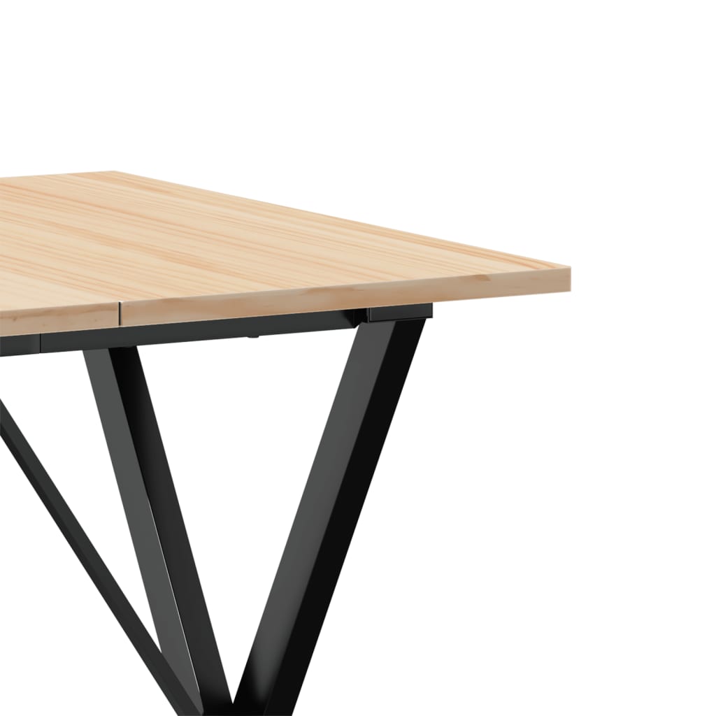 Dining Table X-Frame 60x60x75 cm Solid Wood Pine and Steel