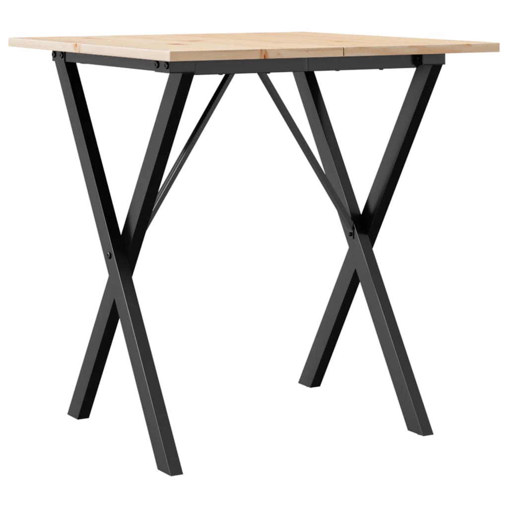 Dining Table X-Frame 70x70x75 cm Solid Wood Pine and Steel