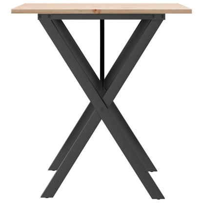 Dining Table X-Frame 70x70x75 cm Solid Wood Pine and Steel