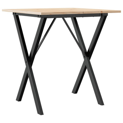 Dining Table X-Frame 70x70x75 cm Solid Wood Pine and Steel