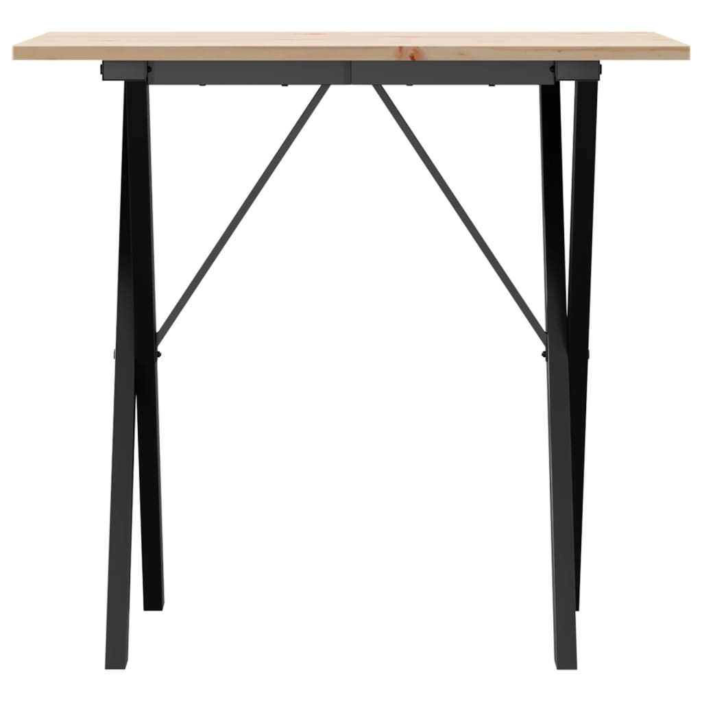 Dining Table X-Frame 80x50x75 cm Solid Wood Pine and Steel