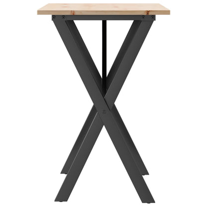 Dining Table X-Frame 80x50x75 cm Solid Wood Pine and Steel