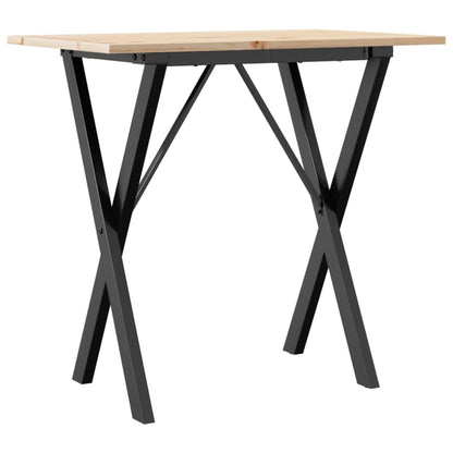 Dining Table X-Frame 80x50x75 cm Solid Wood Pine and Steel