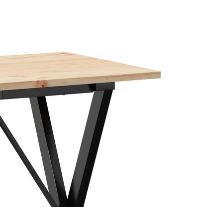 Dining Table X-Frame 80x50x75 cm Solid Wood Pine and Steel