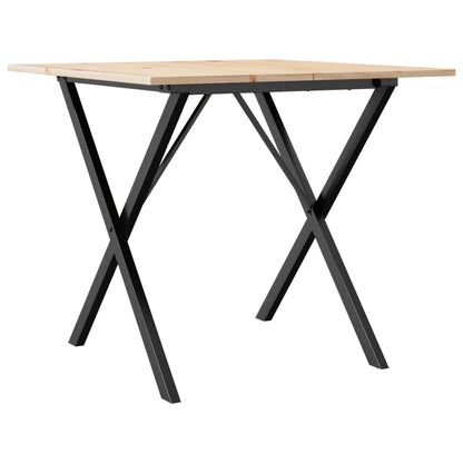 Dining Table X-Frame 80x80x75 cm Solid Wood Pine and Steel