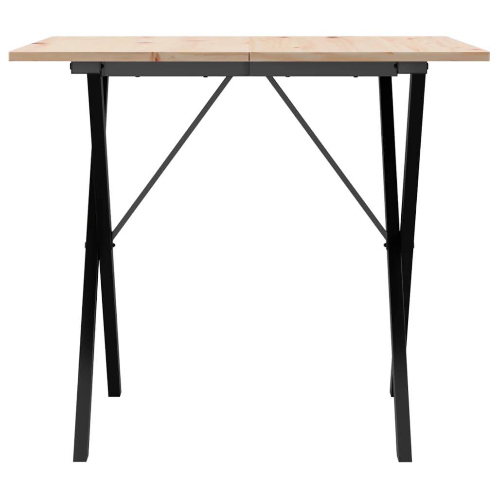 Dining Table X-Frame 80x80x75 cm Solid Wood Pine and Steel