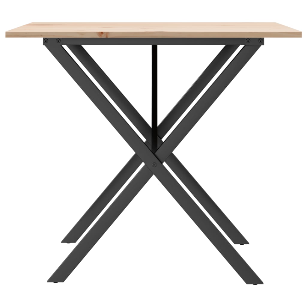 Dining Table X-Frame 80x80x75 cm Solid Wood Pine and Steel