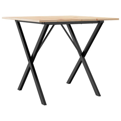 Dining Table X-Frame 80x80x75 cm Solid Wood Pine and Steel