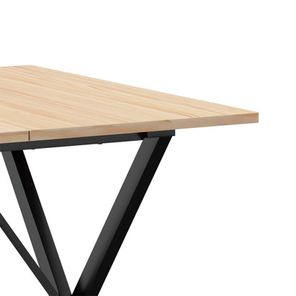 Dining Table X-Frame 80x80x75 cm Solid Wood Pine and Steel