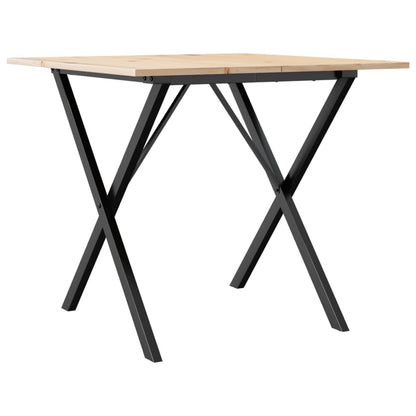 Dining Table X-Frame 90x90x75 cm Solid Wood Pine and Steel