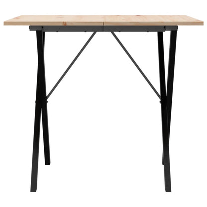 Dining Table X-Frame 90x90x75 cm Solid Wood Pine and Steel