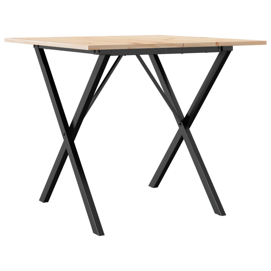 Dining Table X-Frame 90x90x75 cm Solid Wood Pine and Steel