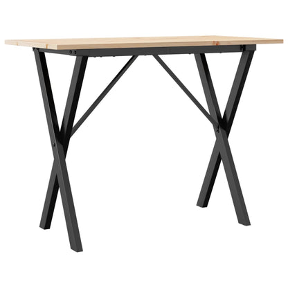 Dining Table X-Frame 100x50x75 cm Solid Wood Pine and Steel