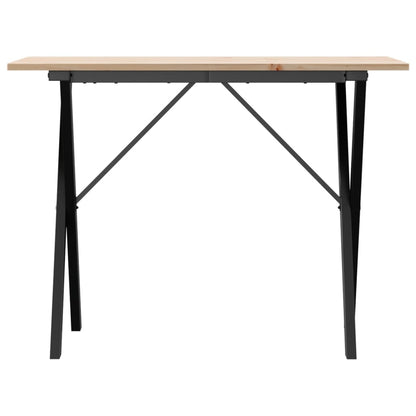 Dining Table X-Frame 100x50x75 cm Solid Wood Pine and Steel