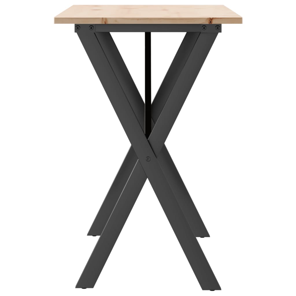 Dining Table X-Frame 100x50x75 cm Solid Wood Pine and Steel