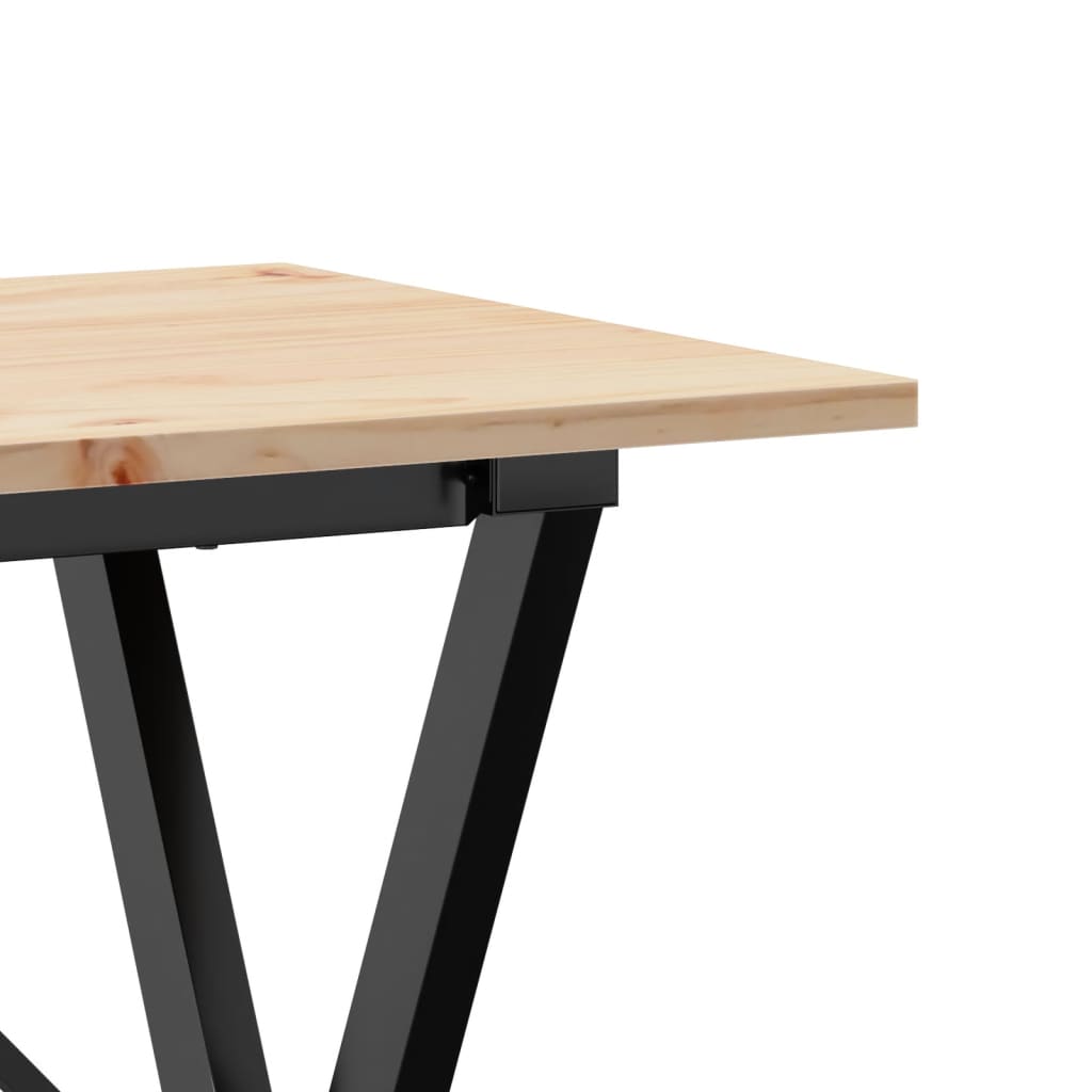 Dining Table X-Frame 100x50x75 cm Solid Wood Pine and Steel