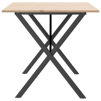 Dining Table X-Frame 140x80x75 cm Solid Wood Pine and Steel