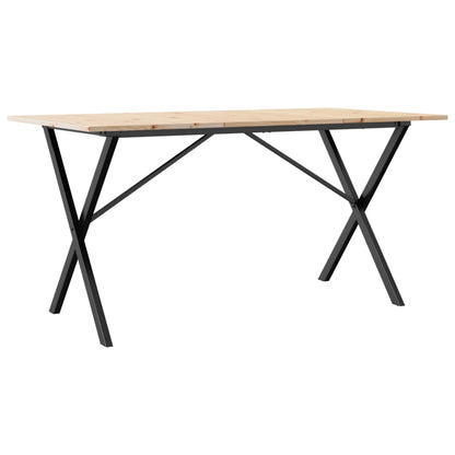 Dining Table X-Frame 140x80x75 cm Solid Wood Pine and Steel