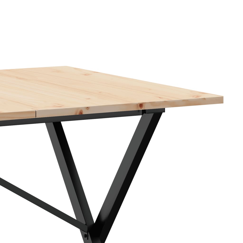 Dining Table X-Frame 140x80x75 cm Solid Wood Pine and Steel