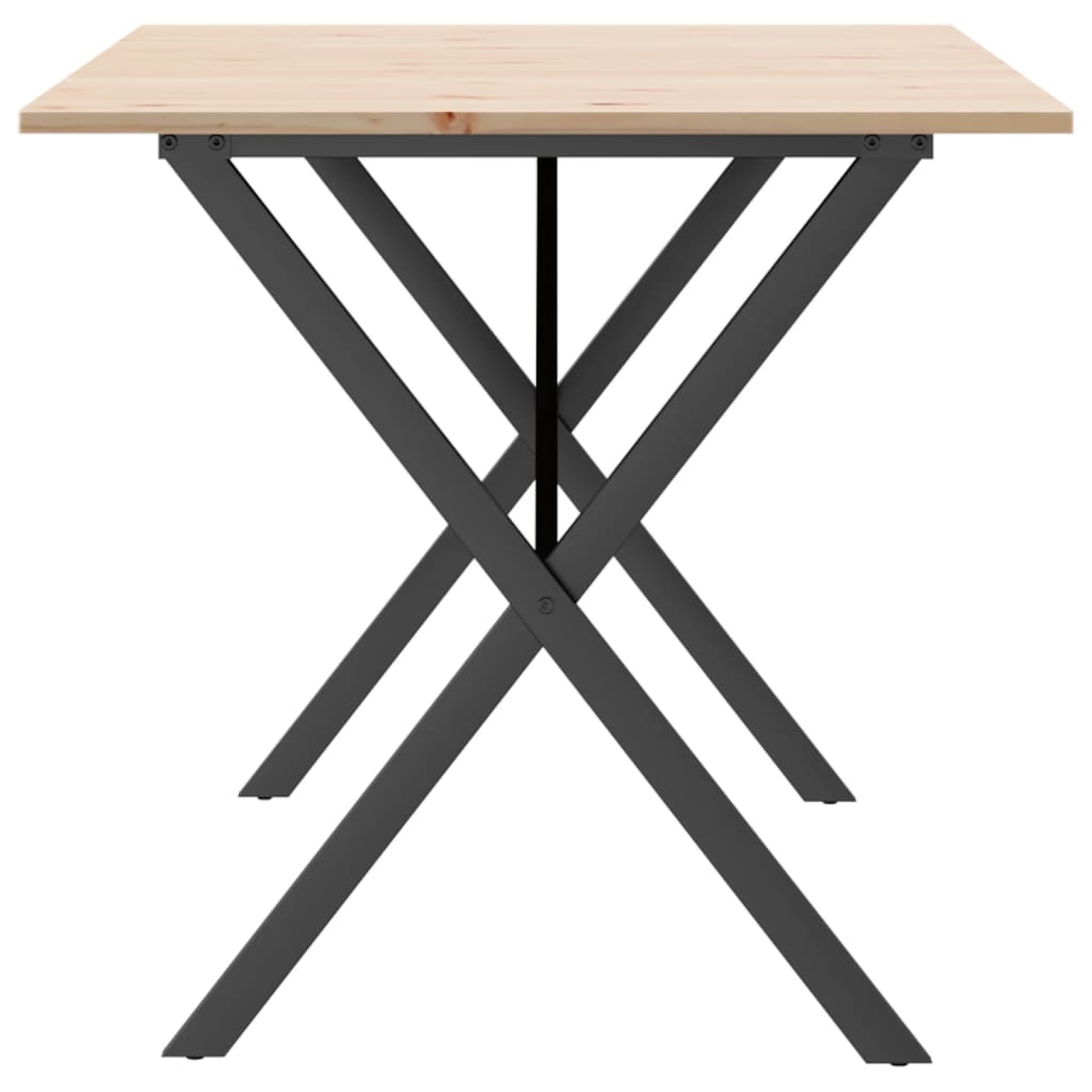 Dining Table X-Frame 160x80x75 cm Solid Wood Pine and Steel