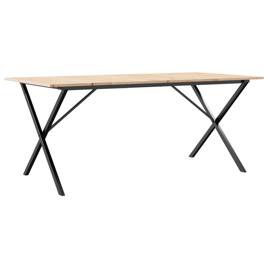 Dining Table X-Frame 180x90x75 cm Solid Wood Pine and Steel