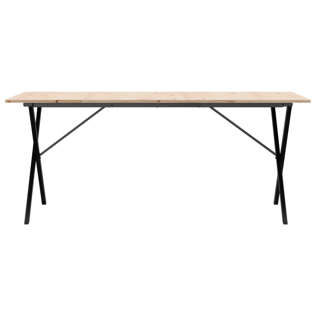 Dining Table X-Frame 180x90x75 cm Solid Wood Pine and Steel