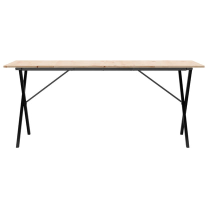 Dining Table X-Frame 180x90x75 cm Solid Wood Pine and Steel