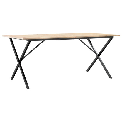 Dining Table X-Frame 180x90x75 cm Solid Wood Pine and Steel