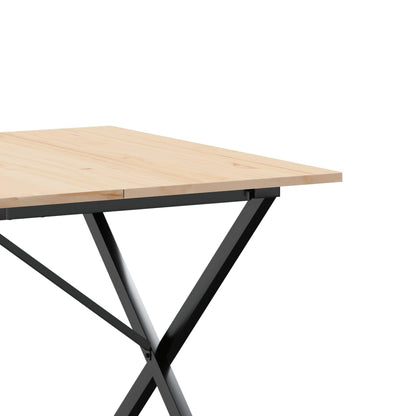 Dining Table X-Frame 180x90x75 cm Solid Wood Pine and Steel