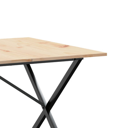 Dining Table X-Frame 200x100x75 cm Solid Wood Pine and Steel