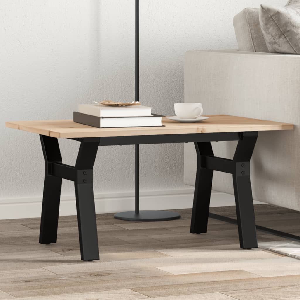 Coffee Table Y-Frame 80x50x40 cm Solid Wood Pine and Steel