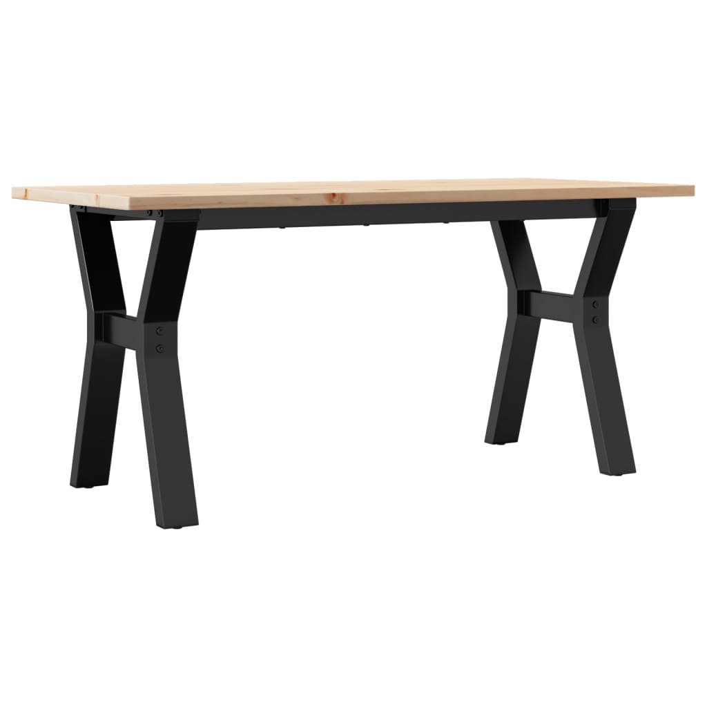 Coffee Table Y-Frame 90x40x45 cm Solid Wood Pine and Steel