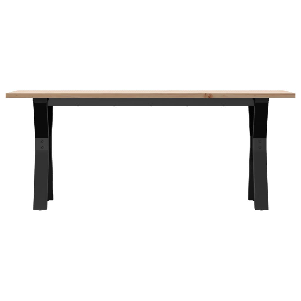 Coffee Table Y-Frame 110x40x45 cm Solid Wood Pine and Steel