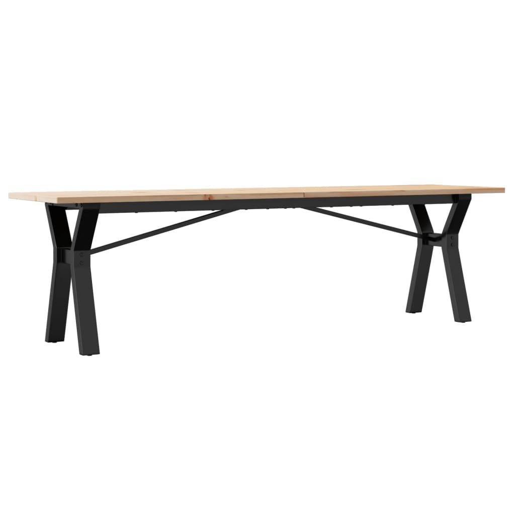 Coffee Table Y-Frame 160x40x45 cm Solid Wood Pine and Steel