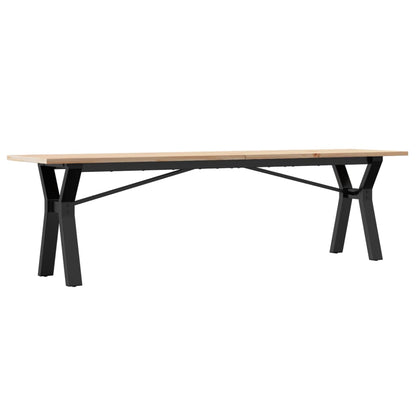 Coffee Table Y-Frame 160x40x45 cm Solid Wood Pine and Steel