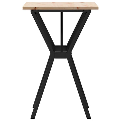 Dining Table Y-Frame 50x50x75 cm Solid Wood Pine and Steel