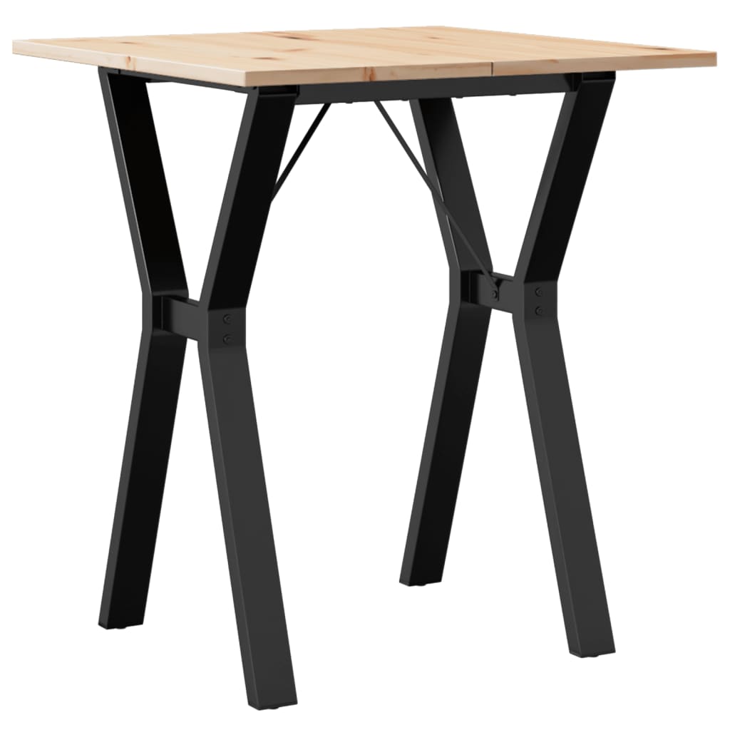 Dining Table Y-Frame 60x60x75 cm Solid Wood Pine and Steel