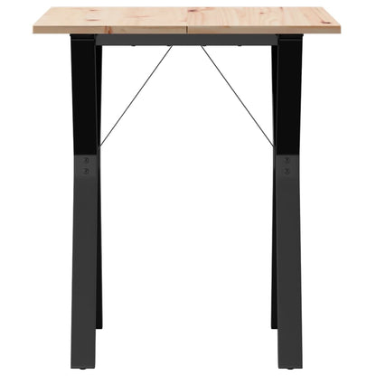 Dining Table Y-Frame 60x60x75 cm Solid Wood Pine and Steel