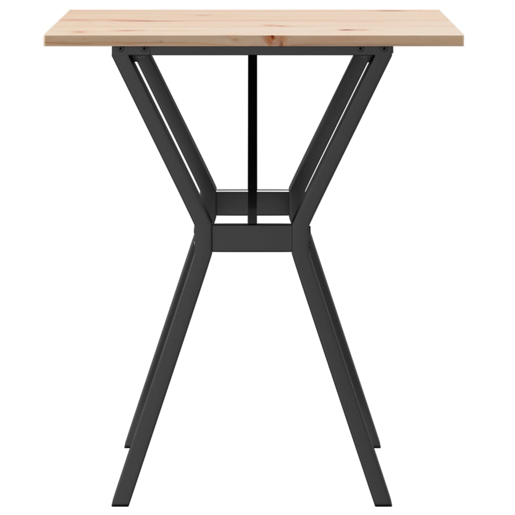 Dining Table Y-Frame 60x60x75 cm Solid Wood Pine and Steel