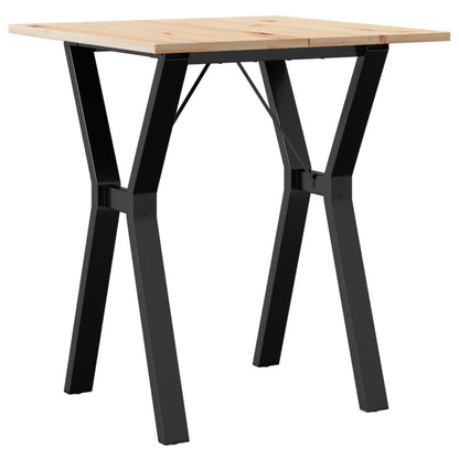 Dining Table Y-Frame 60x60x75 cm Solid Wood Pine and Steel