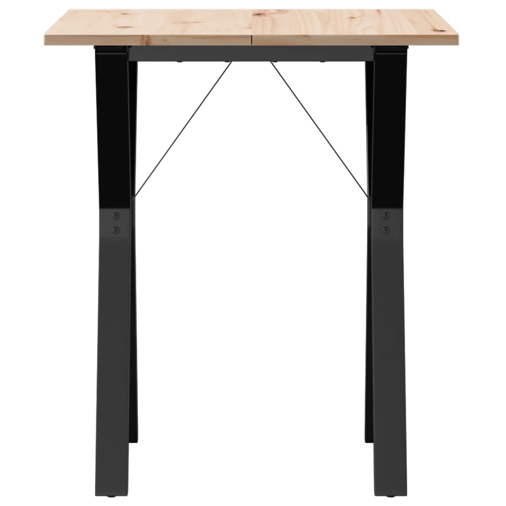 Dining Table Y-Frame 70x70x75 cm Solid Wood Pine and Steel