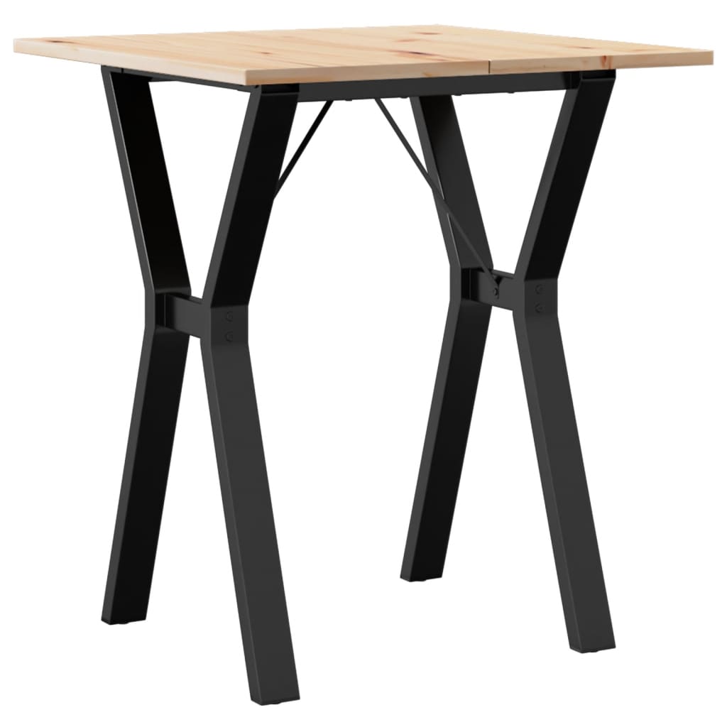 Dining Table Y-Frame 70x70x75 cm Solid Wood Pine and Steel